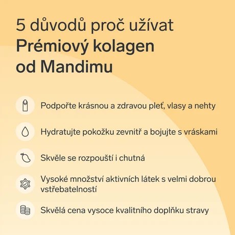 Prémiový kolagen s kys. hyaluronovou a vitamíny C a E (mangový)