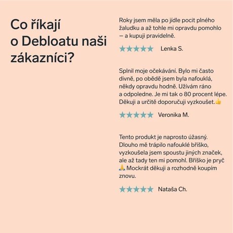Konec nadýmání s l-glutaminem, bylinkami a trávicími enzymy (Debloat)
